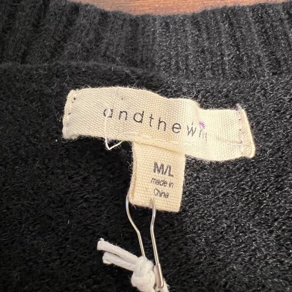 3D Knit Cherry Sweater Oversized Slouchy Black Whimsigoth Preppy Indie Medium - Picture 8 of 10